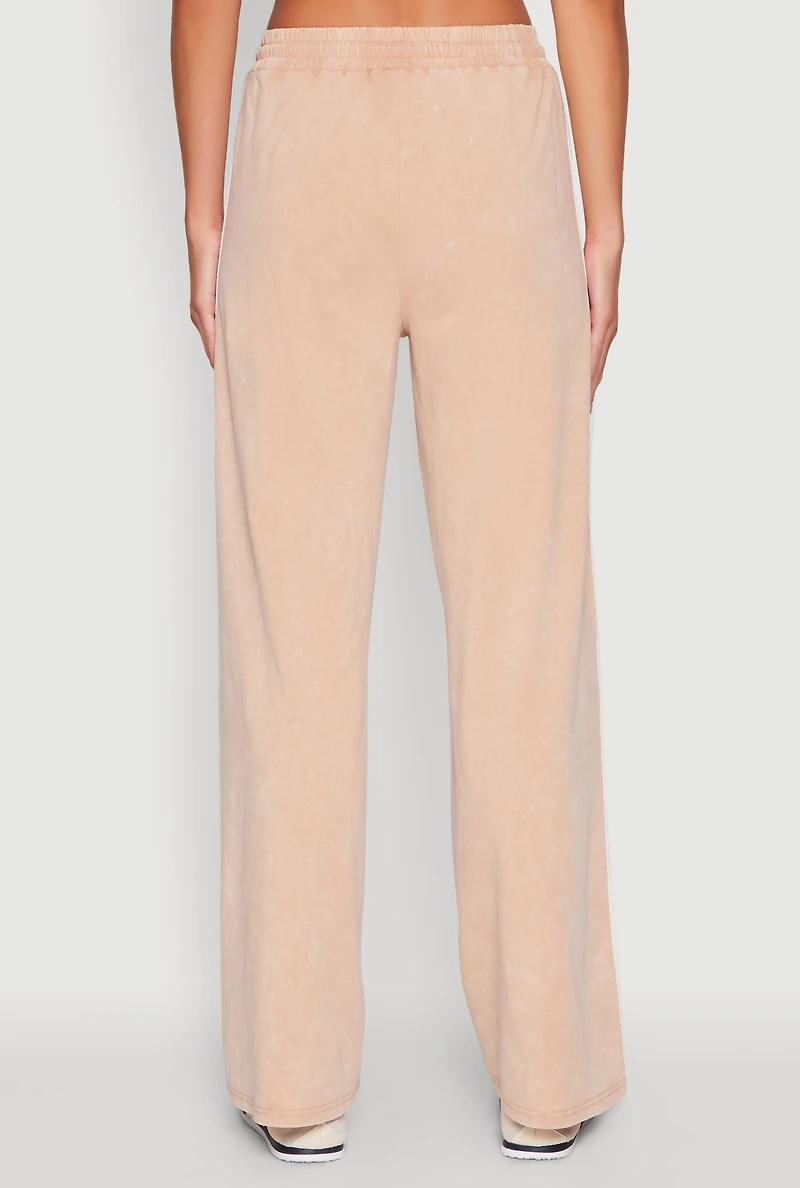 Womens Daisy Mineral Wash Varsity Stripe Sweatpants, Khaki,