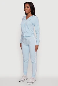 Womens Daisy Mineral Wash Varsity Stripe Hooded Sweatshirt,