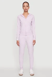 Womens Daisy Mineral Wash Varsity Stripe Hooded Sweatshirt, Purple, Size M