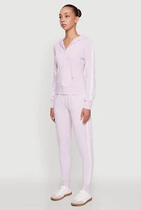 Daisy Mineral Wash Varsity Stripe Hooded Sweatshirt