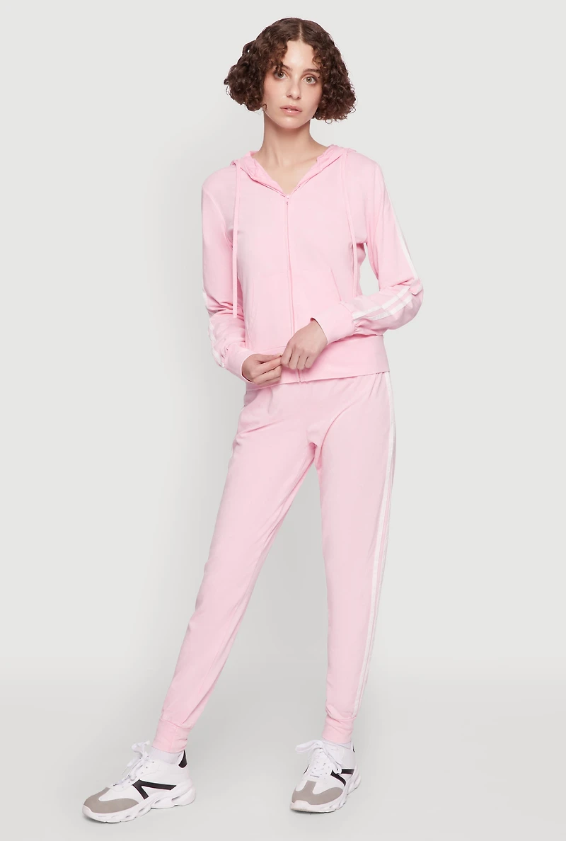 Daisy Mineral Wash Varsity Stripe Hooded Sweatshirt