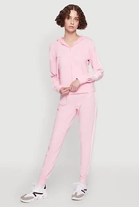 Daisy Mineral Wash Varsity Stripe Hooded Sweatshirt