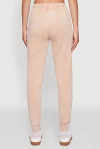 Womens Daisy Mineral Wash Drawstring Waist Varsity Stripe Joggers, Khaki, Size XL