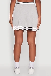 Daisy High Waisted Pleated Skirt with Varsity Stripe Detail