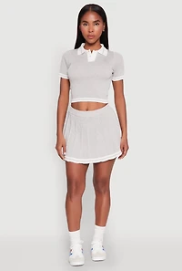 Daisy Varsity Stripe Pleated Skort