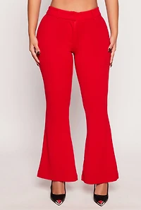 Crepe Knit Flare Pants