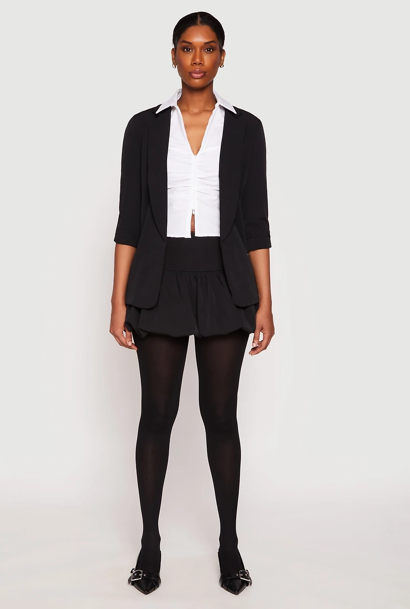 Womens Side Zip Mini Bubble Skirt, Black, Size S