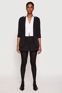 Side Zip Mini Bubble Skirt