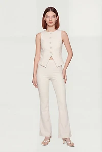 Crepe Knit Pull On Flare Pants