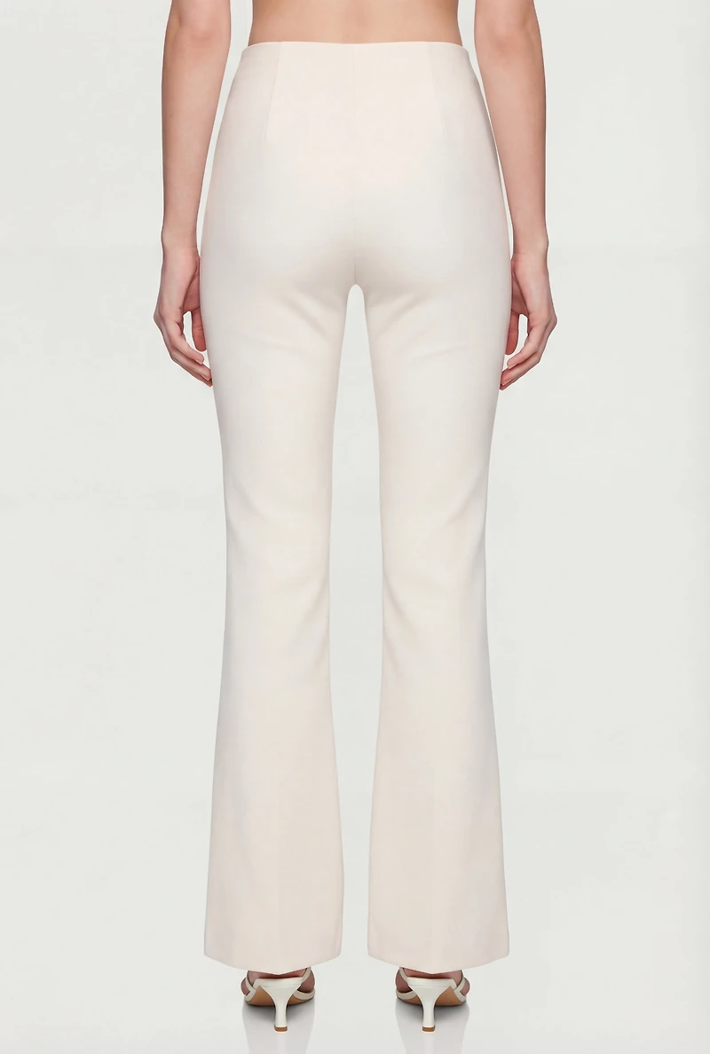 Crepe Knit Pull On Flare Pants