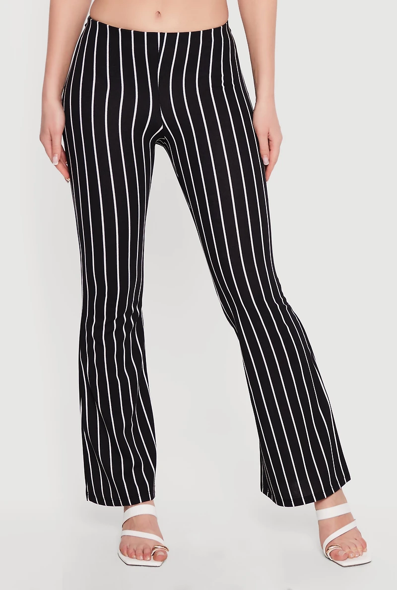 Striped Pull On Flare Pants