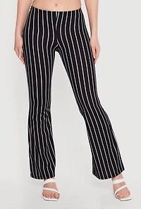 Striped Pull On Flare Pants
