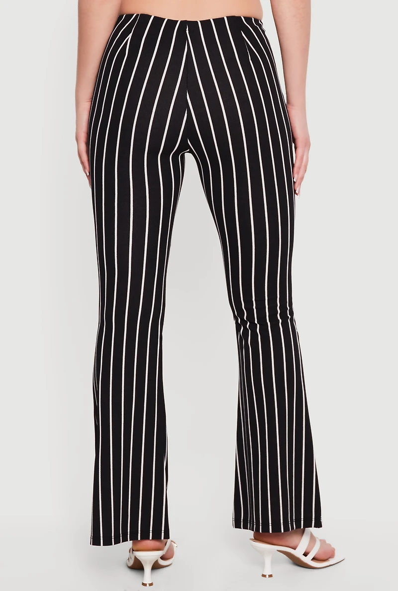 Striped Pull On Flare Pants
