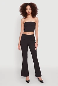 Womens Haute Monde Cropped Fold Over Tube Top,