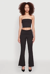 Womens Haute Monde Cropped Fold Over Tube Top,