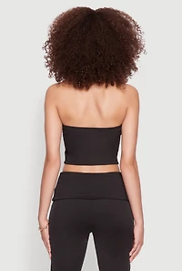 Womens Haute Monde Cropped Fold Over Tube Top,