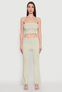 Haute Monde Cropped Fold Over Tube Top