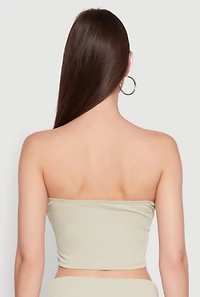 Haute Monde Cropped Fold Over Tube Top
