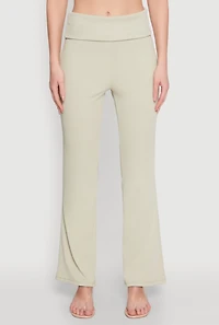 Womens Haute Monde Fold Over Waist Wide Leg Pants,