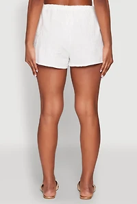 Womens Haute Monde Starfish Decorative Stitch Shorts, White,