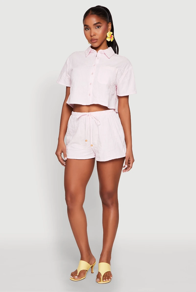 Haute Monde Starfish Decorative Stitch Shorts