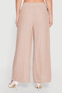 Striped Pull On Wide Leg Pants