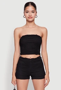 Haute Monde Tiered Lace Cropped Tube Top