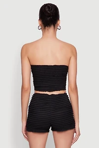 Womens Haute Monde Tiered Lace Cropped Tube Top, S