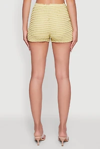 Womens Haute Monde Stylish Tiered Lace Ruffle Shorts, Green, Size L