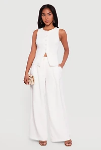 Crew Neck Button Front Waistcoat