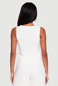 Crew Neck Button Front Waistcoat