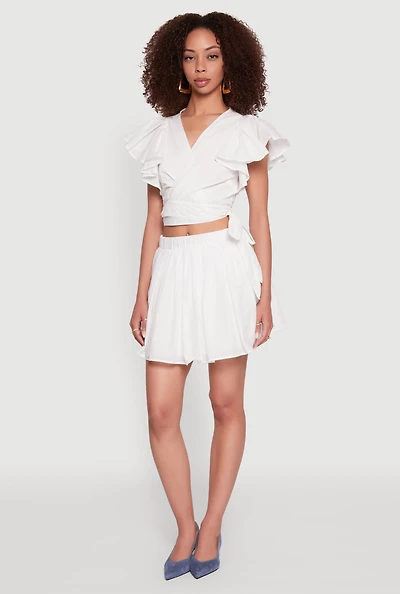 Womens Haute Monde Pleated Skirt, White, Size M