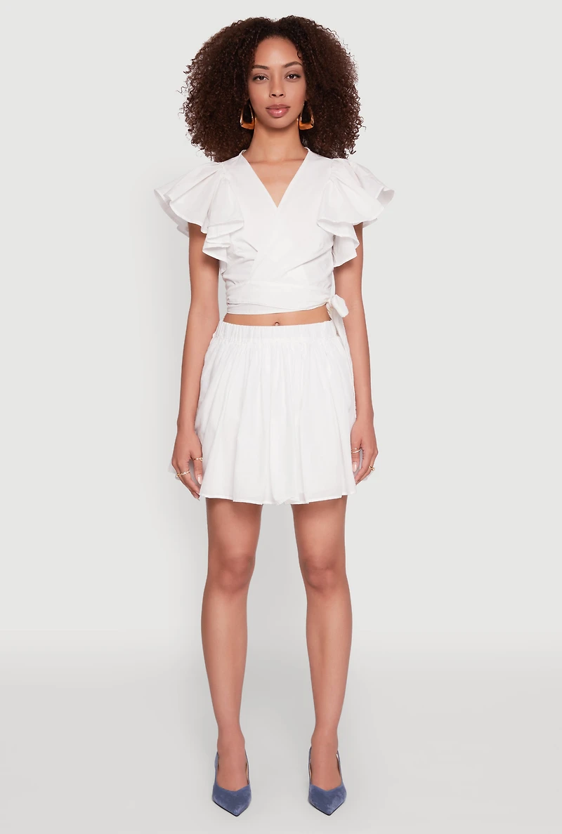 Womens Haute Monde Pleated Skirt, White, Size M