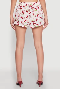 Womens Haute Monde Cherry Print Shorts, Multi, Size M