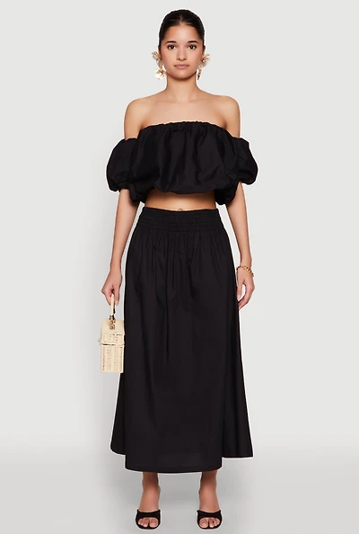 Womens Haute Monde High Waist Midi Skirt,