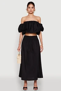 Womens Haute Monde High Waist Midi Skirt,