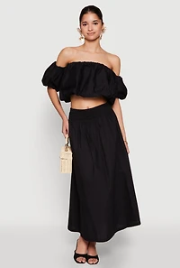 Womens Haute Monde High Waist Midi Skirt,