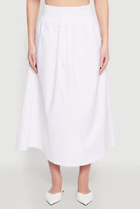 Womens Haute Monde High Waist Midi Skirt, White, Size L