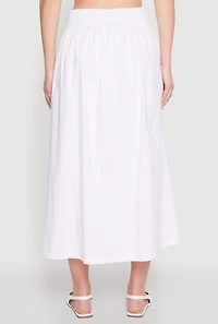Womens Haute Monde High Waist Midi Skirt, White, Size L
