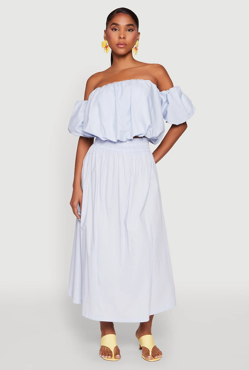 Womens Haute Monde High Waist Midi Skirt, M