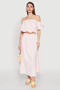 Womens Haute Monde High Waist Midi Skirt, Pink, Size L