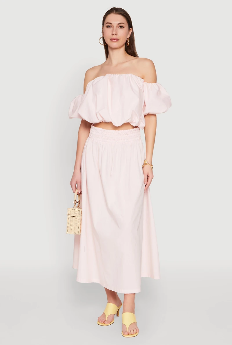 Womens Haute Monde High Waist Midi Skirt, Pink, Size M