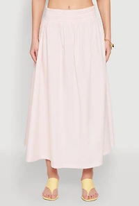 Womens Haute Monde High Waist Midi Skirt, Pink, Size L