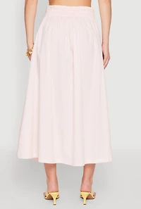 Womens Haute Monde High Waist Midi Skirt, Pink, Size L