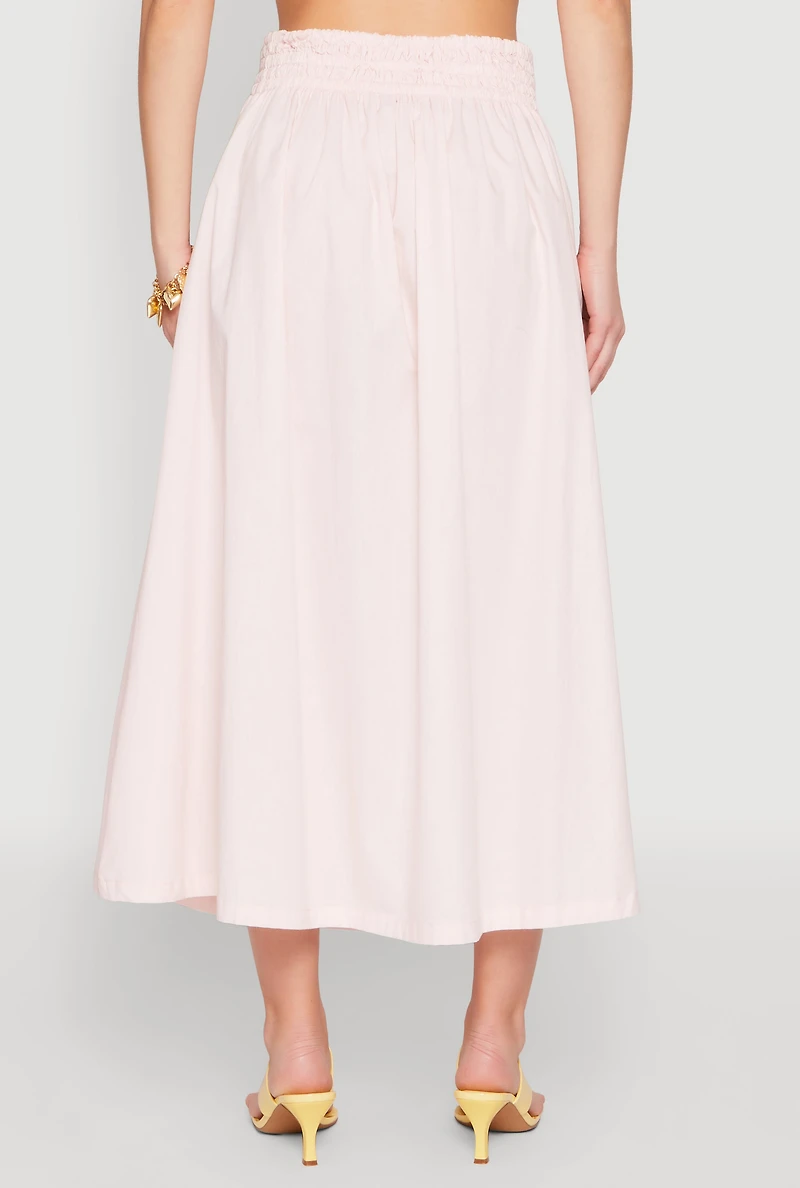 Womens Haute Monde High Waist Midi Skirt, Pink, Size M