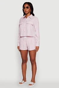 Iris Classic Fit Textured Knit Shirt with Flap Pocket