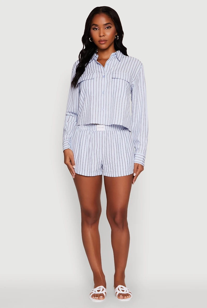 Womens Iris Classic Fit Textured Knit Shirt with Flap Pocket, S