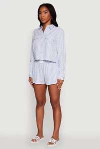 Womens Iris Classic Fit Textured Knit Shirt with Flap Pocket, L