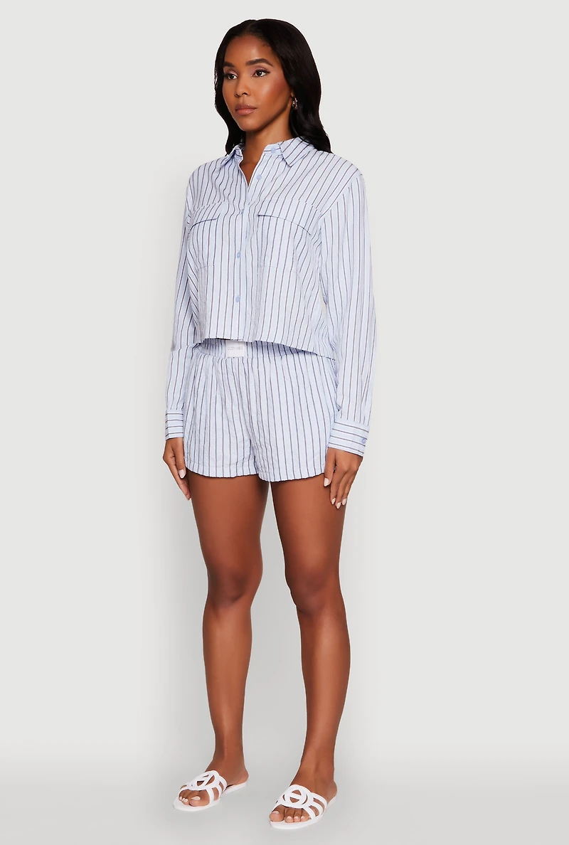Womens Iris Classic Fit Textured Knit Shirt with Flap Pocket, S