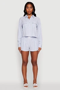 Womens Iris Cozy Vibes Textured Knit Shorts with Pockets, Blue, Size S